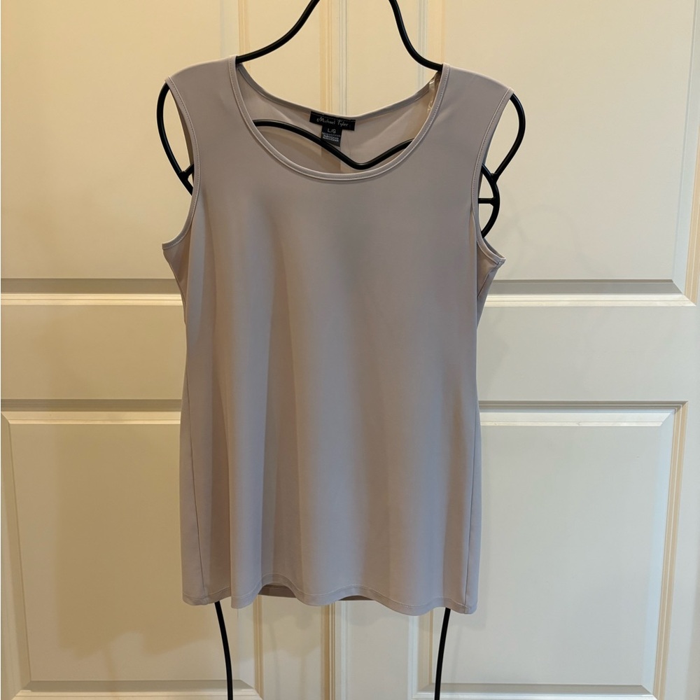 Elegant Sleeveless Beige Blouse